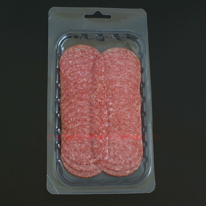 Пример упаковки Колбасная нарезка Сервелат (skin)
