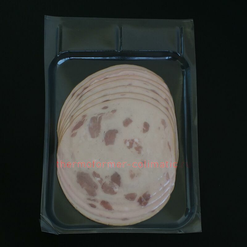 Пример упаковки Нарезка вареной колбасы (skin)